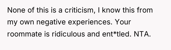 None of this is a criticism, I know this from...