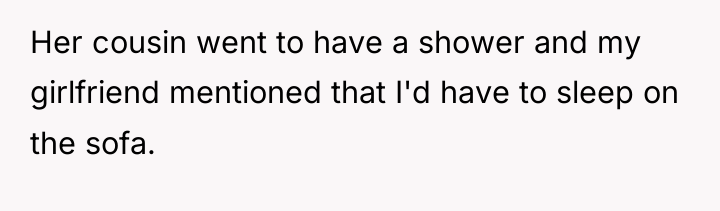 Her cousin went to have a shower and my girlfriend...