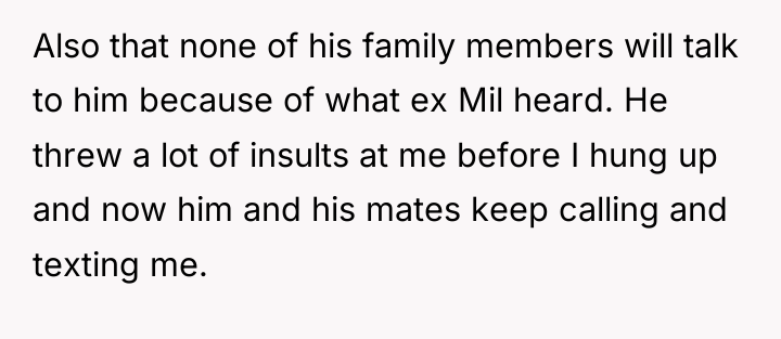 Also that none of his family members will talk to...