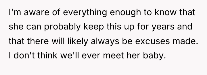 I'm aware of everything enough to know that she can...