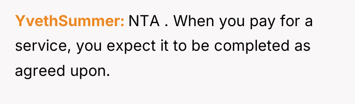 YvethSummer NTA . When you pay for a service, you...