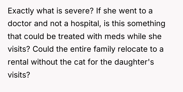 Exactly what is severe? If she went to a doctor...