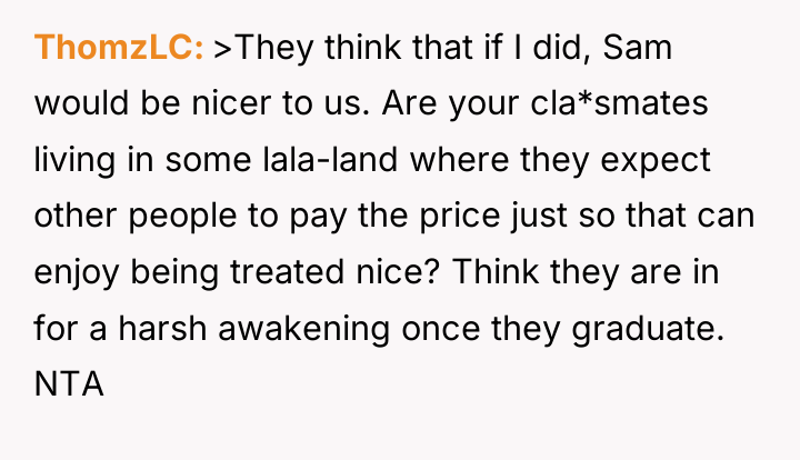 ThomzLC >They think that if I did, Sam would be...