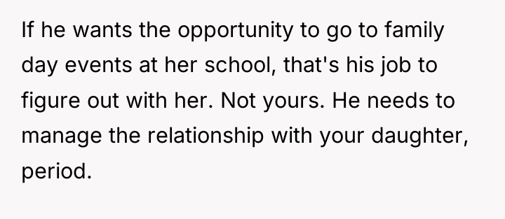 If he wants the opportunity to go to family day...