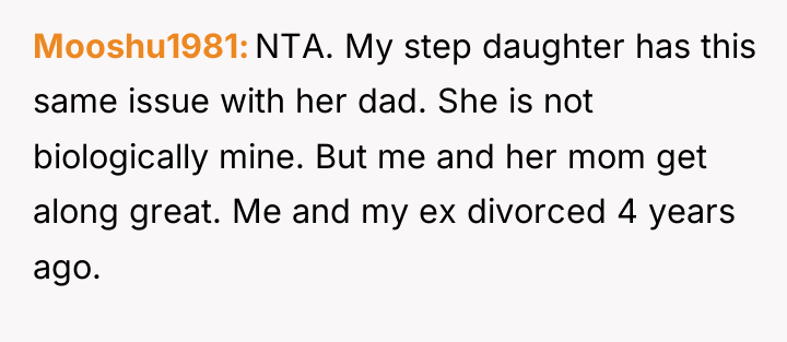 Mooshu1981 NTA. My step daughter has this same issue with...