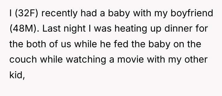 I (32F) recently had a baby with my boyfriend (48M)....