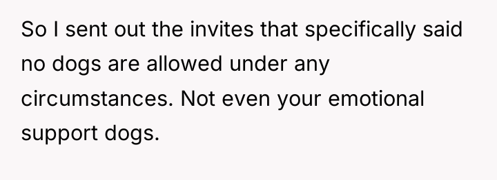 So I sent out the invites that specifically said no...