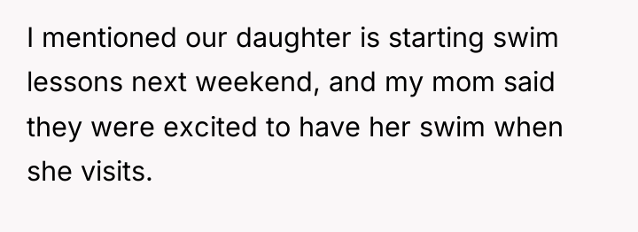I mentioned our daughter is starting swim lessons next weekend,...