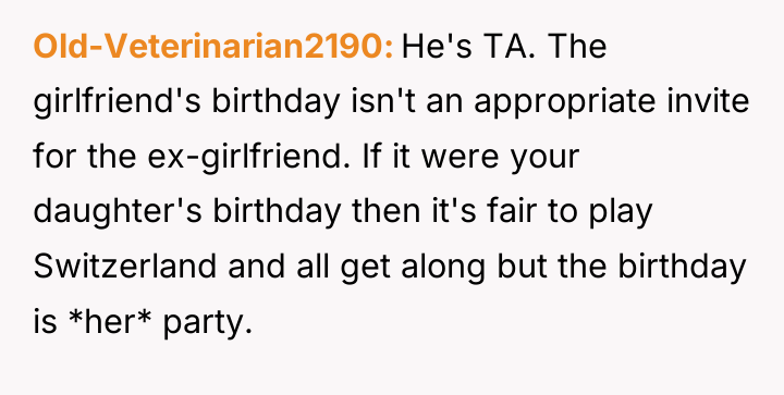 Old-Veterinarian2190 He's TA. The girlfriend's birthday isn't an appropriate invite...