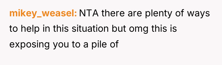 mikey_weasel NTA there are plenty of ways to help in...