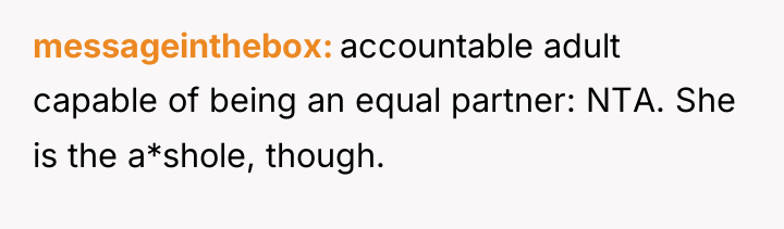 messageinthebox accountable adult capable of being an equal partner: NTA....