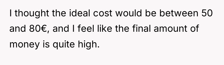 I thought the ideal cost would be between 50 and...