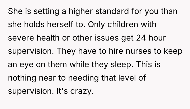 She is setting a higher standard for you than she...