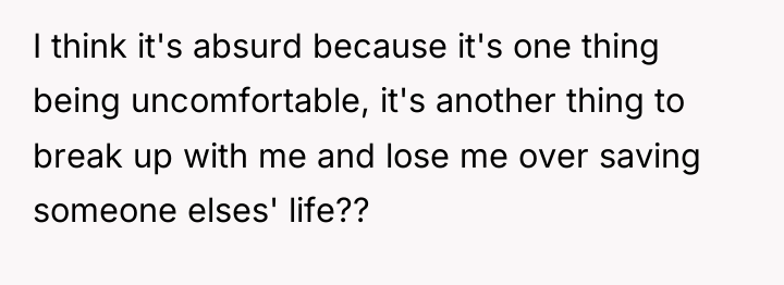 I think it's absurd because it's one thing being uncomfortable,...