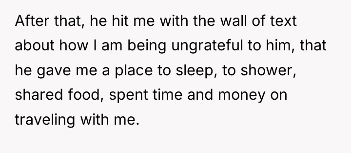After that, he hit me with the wall of text...