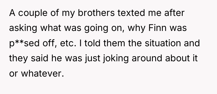 A couple of my brothers texted me after asking what...