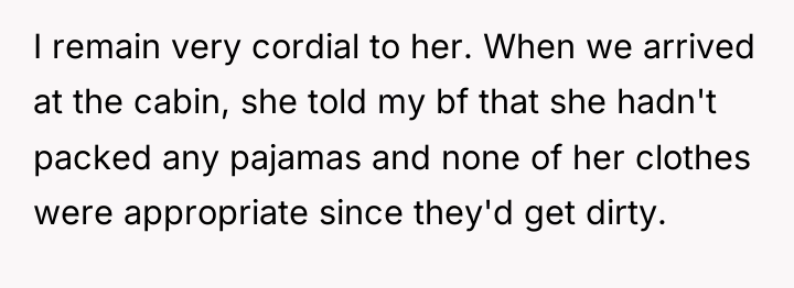 I remain very cordial to her. When we arrived at...