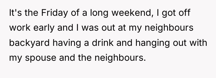 It's the Friday of a long weekend, I got off...