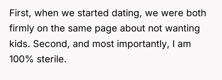First, when we started dating, we were both firmly on...