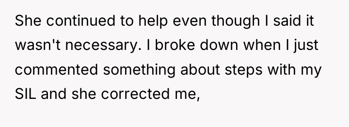 She continued to help even though I said it wasn't...