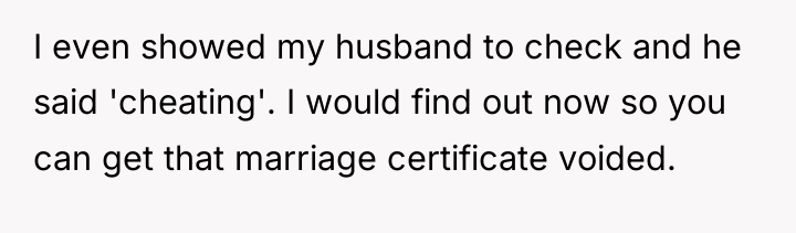 I even showed my husband to check and he said...