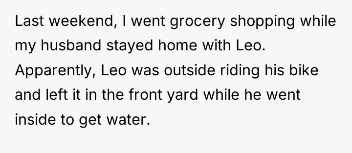 Last weekend, I went grocery shopping while my husband stayed...