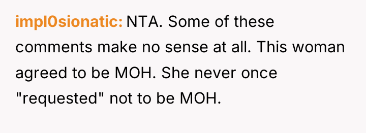 impl0sionatic NTA. Some of these comments make no sense at...