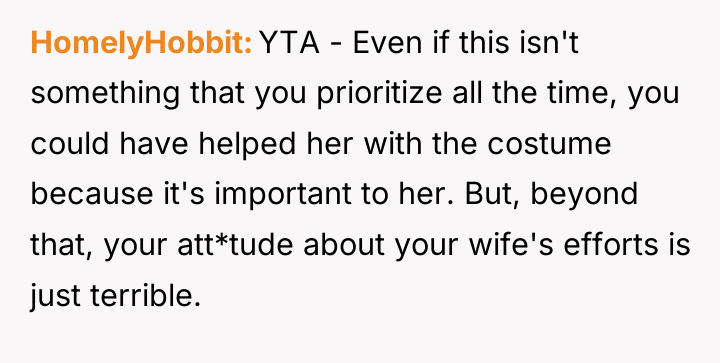 HomelyHobbit YTA - Even if this isn't something that you...