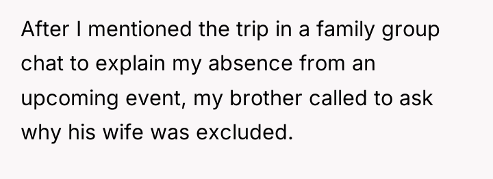 After I mentioned the trip in a family group chat...