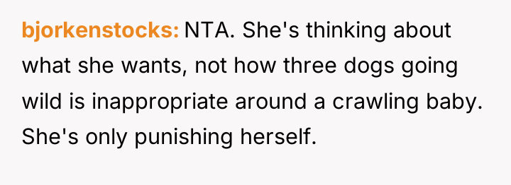bjorkenstocks NTA. She's thinking about what she wants, not how...