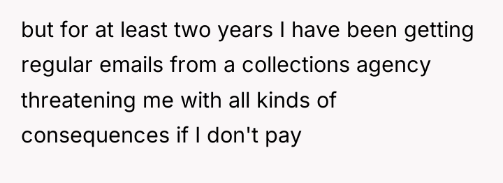 but for at least two years I have been getting...