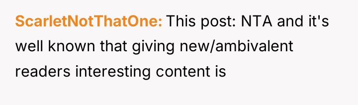 ScarletNotThatOne This post: NTA and it's well known that giving...