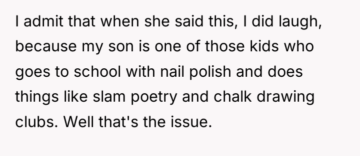 I admit that when she said this, I did laugh,...