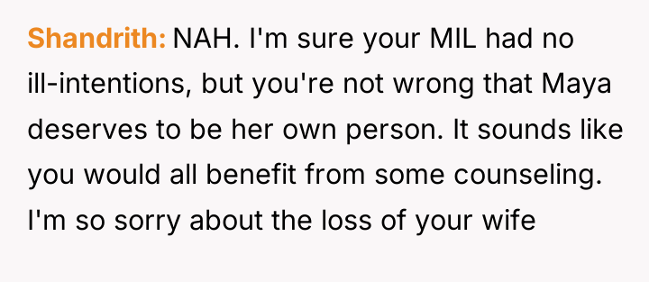 Shandrith NAH. I'm sure your MIL had no ill-intentions, but...
