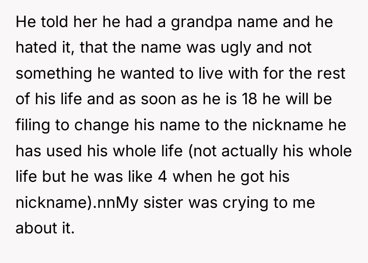 He told her he had a grandpa name and he...