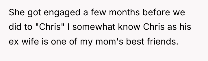 She got engaged a few months before we did to...