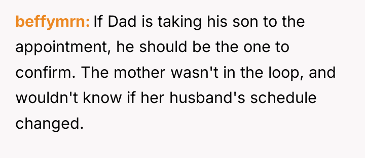 beffymrn If Dad is taking his son to the appointment,...