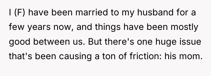 I (F) have been married to my husband for a...