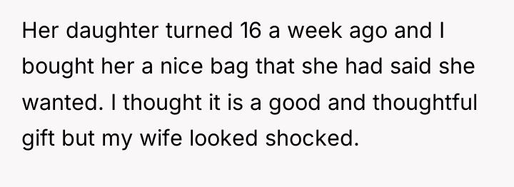 Her daughter turned 16 a week ago and I bought...