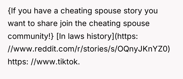 {If you have a cheating spouse story you want to...