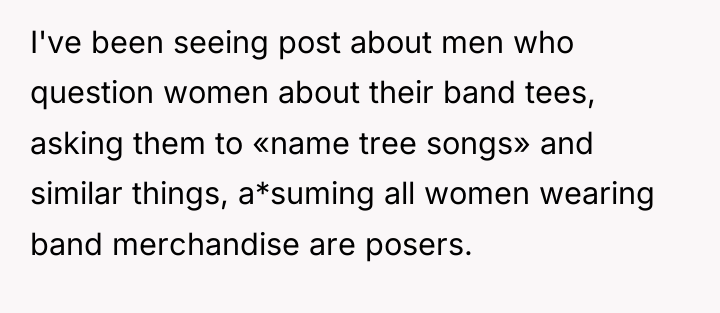 I've been seeing post about men who question women about...