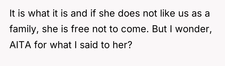 It is what it is and if she does not...