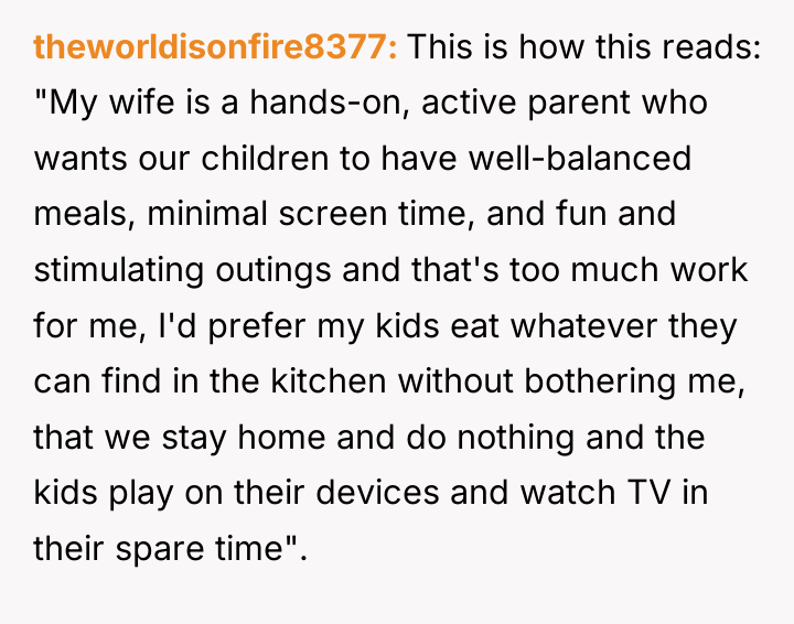 theworldisonfire8377 This is how this reads: "My wife is a...