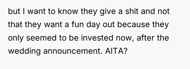 but I want to know they give a shit and...