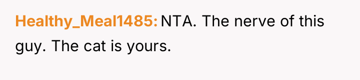 Healthy_Meal1485 NTA. The nerve of this guy. The cat is...