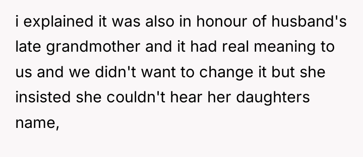 i explained it was also in honour of husband's late...