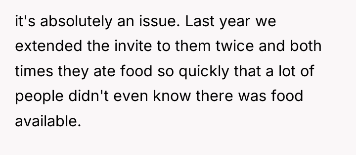 it's absolutely an issue. Last year we extended the invite...