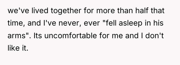 we've lived together for more than half that time, and...
