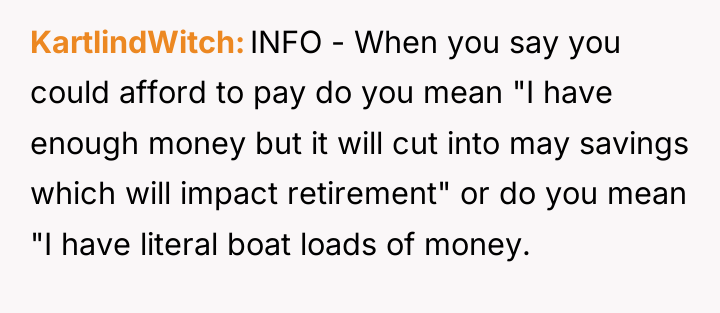 KartlindWitch INFO - When you say you could afford to...