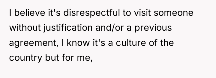 I believe it's disrespectful to visit someone without justification and/or...